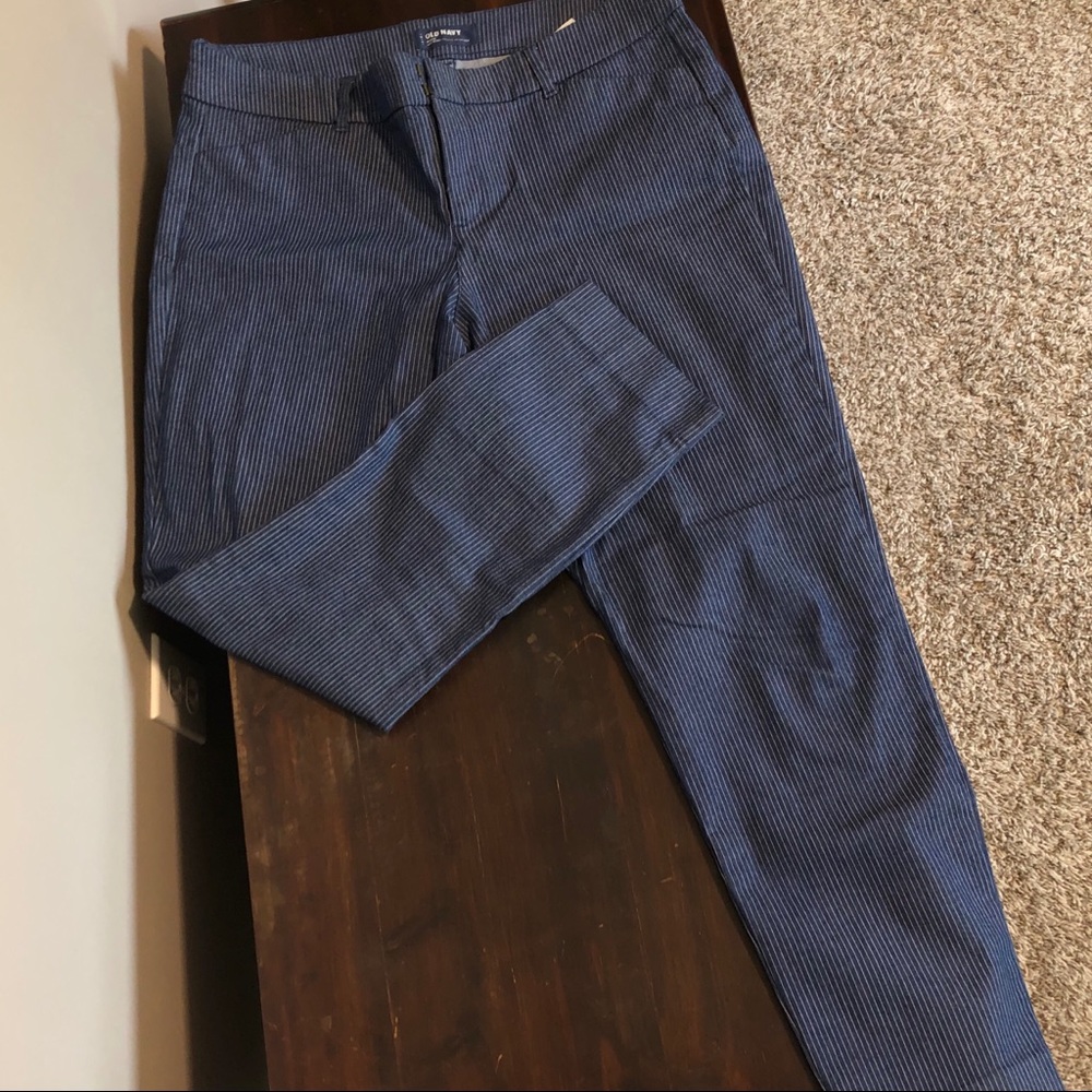 Size 12 Blue and White Pinstripe Old Navy Pixie